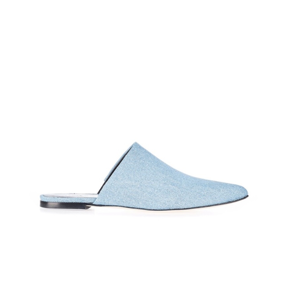 ASKA LEE Denim Mules.